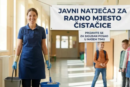 Javni natječaj za radno mjesto čistačice u TKIC-u - prijava za siguran posao